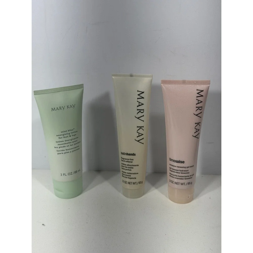 Mary Kay Skincare 3 item Bundle TimeWise Gel Mask Satin Hands Mint Foot lotion